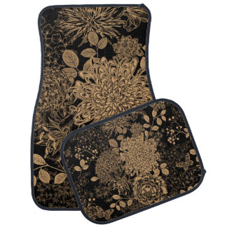 Luxury Vintage seamless pattern. Garden flowers ch Car Floor Mat