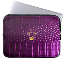 Luxury Vivid Purple Faux Crocodile Monogrammed
