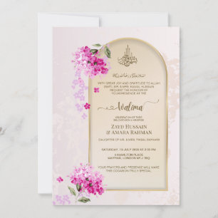 Luxury Walima Invitation   Watercolor Hydrangeas