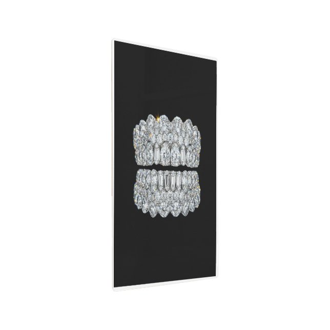 Luxury Wall Art Featuring a Diamond-Encrusted Smil (Angled)
