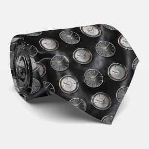 Luxury Watch Dial Pattern Neck Tie