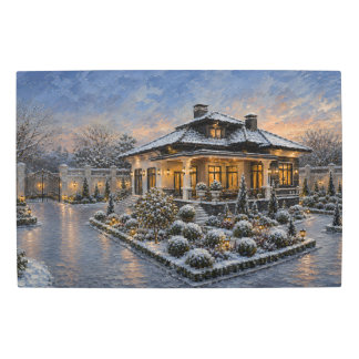 Luxury Waterfront Estate Oil Painting Metal Wall A Print