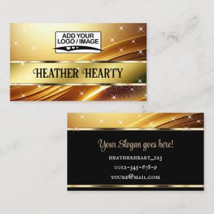 Luxury Wavy Deluxe Liquid Golden Shimmer Colors Business Card