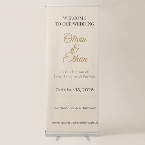 Luxury Wedding Banner | Elegant Retractable Sign