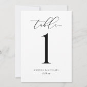 Luxury Wedding Calligraphy Script Table Number (Back)