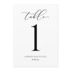 Luxury Wedding Calligraphy Script Table Number