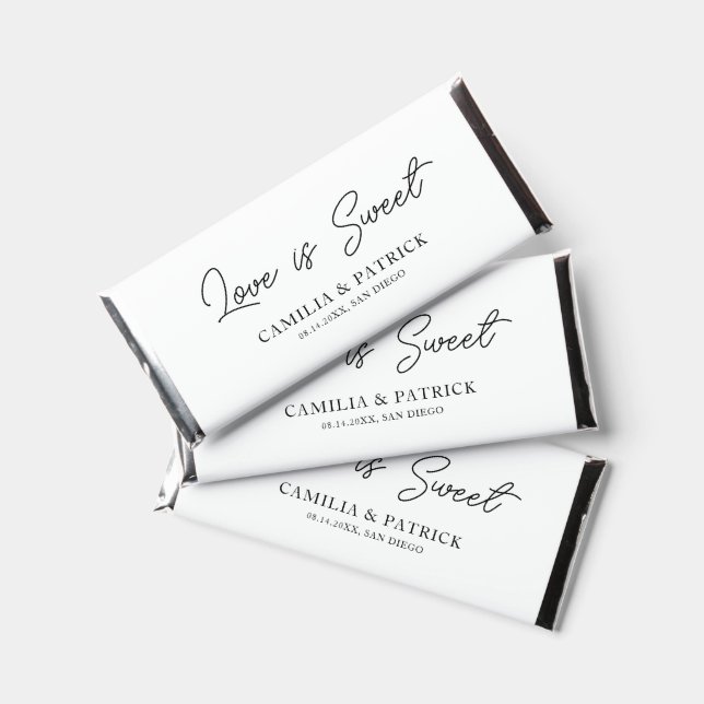 Luxury Wedding Chocolate Favors Engagement Hershey Bar Favors (Front)