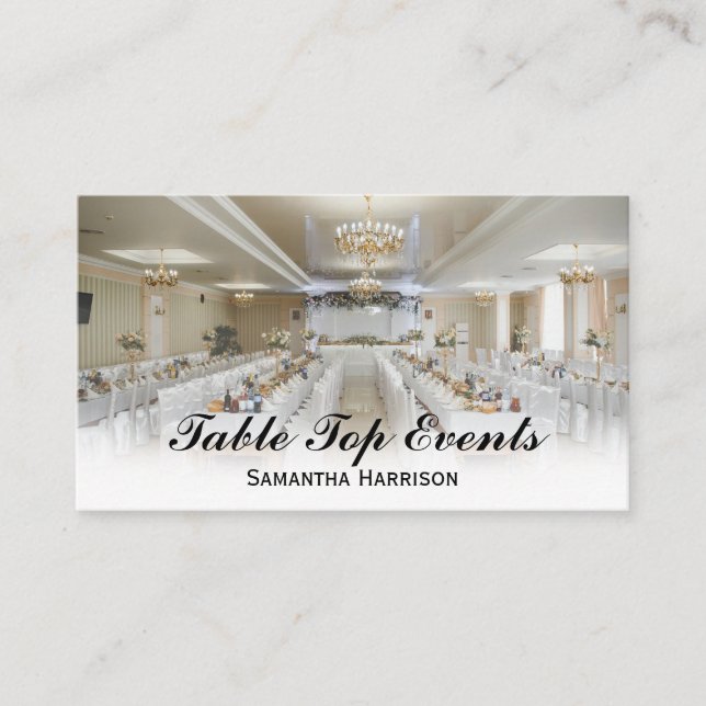 Luxury Wedding Event | Catering Banquet Business Card (Front)