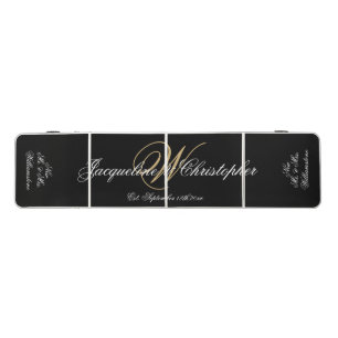 Luxury Wedding Gift Chic Monogram Cool Script Name Beer Pong Table