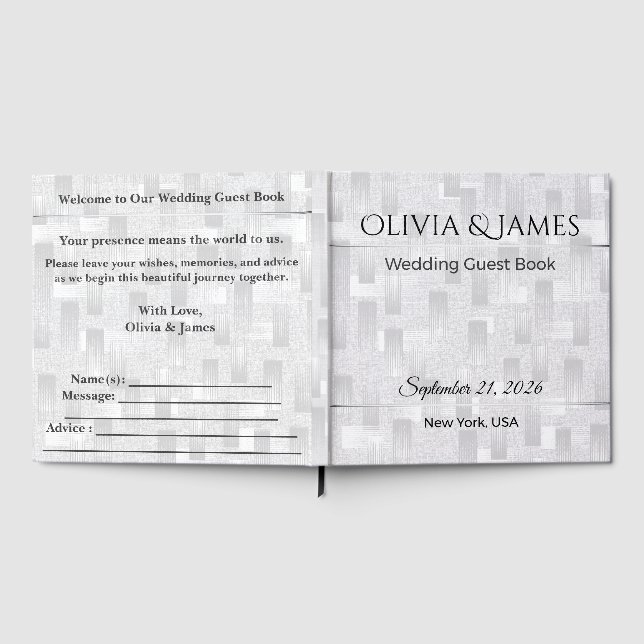 Luxury Wedding Guest Book Custom Elegant (Full)