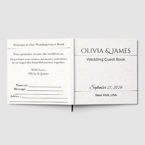 Luxury Wedding Guest Book Gold Elegant Keepsake