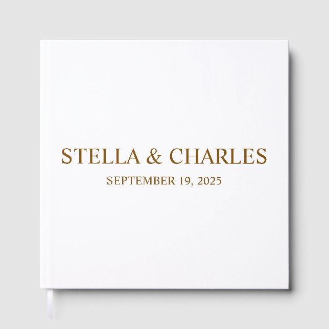 Luxury Wedding Guest Book , Personalized name  (Front)