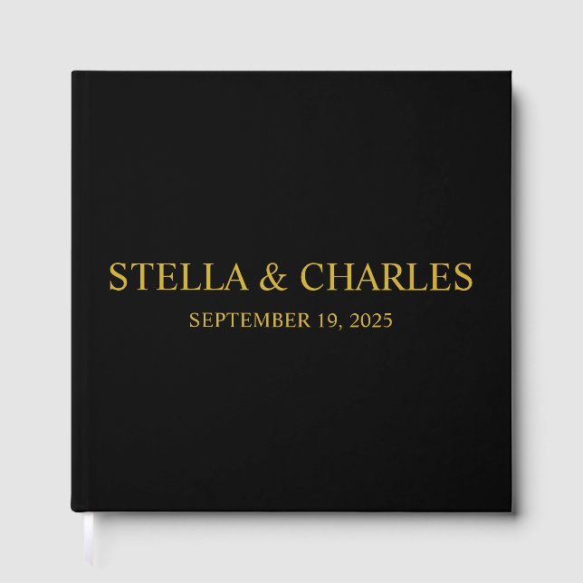 Luxury Wedding Guest Book , Personalized name  (Front)