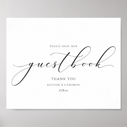 Luxury Wedding Guestbook Elegant Calligraphy Sign