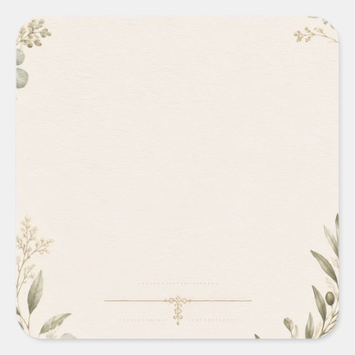 Luxury Wedding Invitation – Minimalist Ivory  Square Sticker