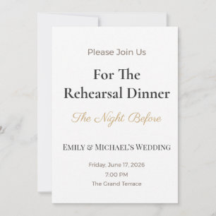 Luxury Wedding Invite   Custom Rehearsal Dinner