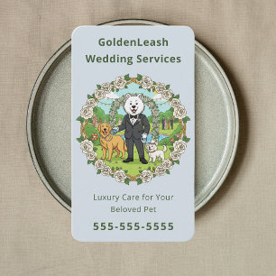 Luxury Wedding Pet Attendant Dog Chauffeur Service Business Card