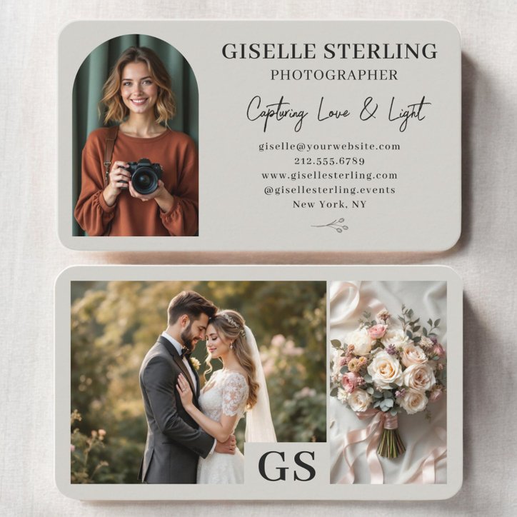 Luxury Wedding Photographer Photo Business Card