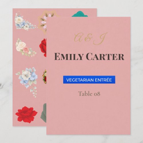 Luxury Wedding Place Cards | Romantic Floral