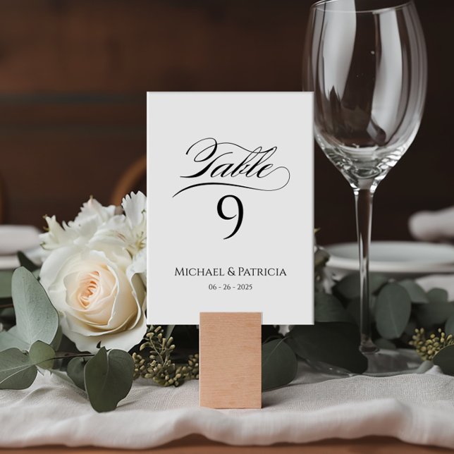 Luxury wedding table number elegant calligraphy (Creator Uploaded)