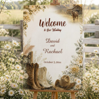Luxury Western Ranch Wedding Foam Board