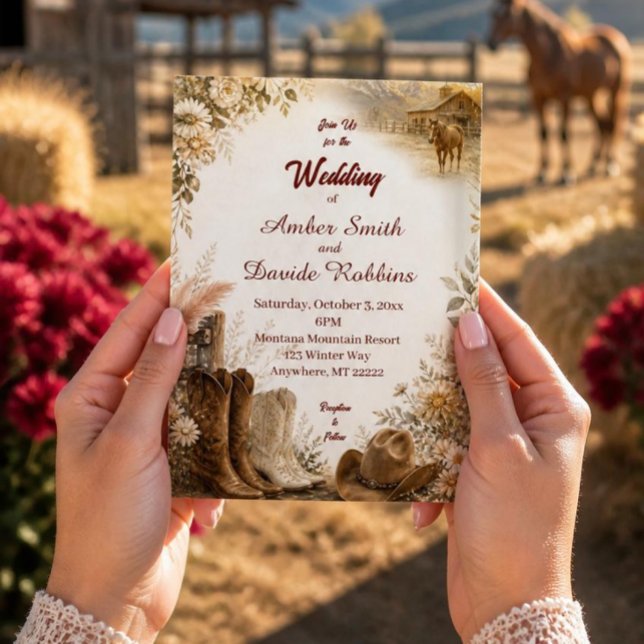 Luxury Western Ranch Wedding Invitation (Creator Uploaded)