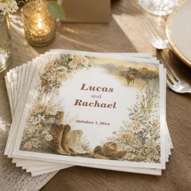 Luxury Western Ranch Wedding  Napkins (Creator Uploaded)