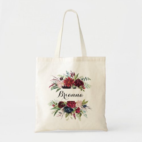 Luxury Whimsical Boho Floral Bridesmaid  Tote Bag