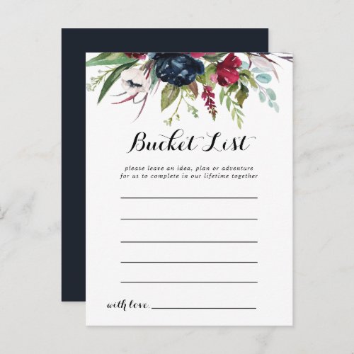 Luxury Whimsical Boho Floral Bucket List Cards