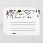Luxury Whimsical Boho Floral Wedding Advice Card<br><div class="desc">This luxury whimsical boho floral wedding advice card is perfect for a rustic wedding. The design features multicolor rose and peony flowers with green foliage, inspiring natural beauty. These cards are perfect for a wedding, bridal shower, baby shower, graduation party & more. Personalize the cards with the names of the...</div>