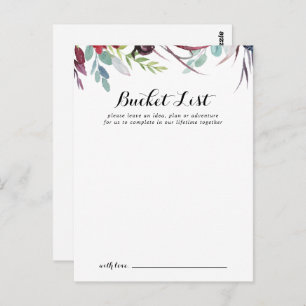 Luxury Whimsical Boho Wedding Bucket List Cards
