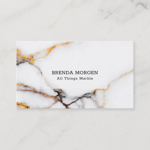 Luxury white and beige faux marble business card
