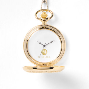 Luxury White and Gold Personalized Monogram Watch