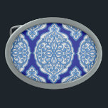 Luxury white-blue, Turkish ornament. Belt Buckle<br><div class="desc">White and blue luxury ornament seamless pattern. Traditional Turkish, Indian motifs. Great for fabric and textile, wallpaper, packaging or any desired idea. White and blue luxury ornament pattern with Turkish and Indian motifs. Luxurious white and blue ornament for a lavish feel. medallion, pattern, arabic, background, abstract, flower, texture, decor, wedding,...</div>