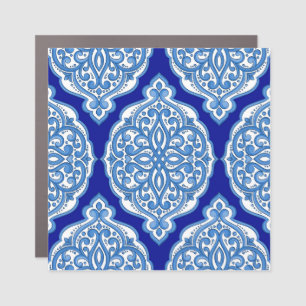 Luxury white-blue, Turkish ornament. Car Magnet