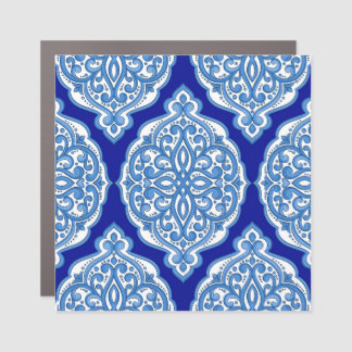 Luxury white-blue, Turkish ornament. Car Magnet
