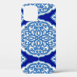Luxury white-blue, Turkish ornament. iPhone 12 Case