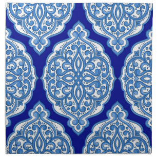 Luxury white-blue, Turkish ornament. Cloth Napkin