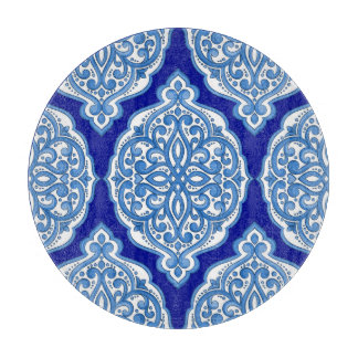 Luxury white-blue, Turkish ornament. Cutting Board