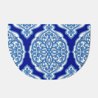 Luxury white-blue, Turkish ornament. Doormat