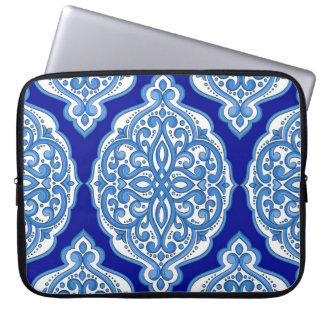 Luxury white-blue, Turkish ornament. Laptop Sleeve