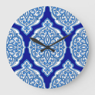 Luxury white-blue, Turkish ornament. Large Clock