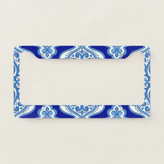 Luxury white-blue, Turkish ornament. License Plate Frame