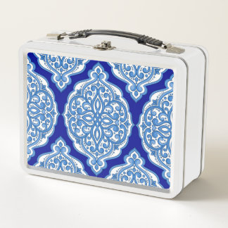 Luxury white-blue, Turkish ornament. Metal Lunch Box