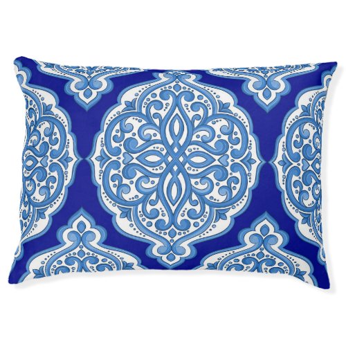 Luxury white_blue Turkish ornament Pet Bed