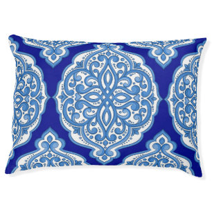 Luxury white-blue, Turkish ornament. Pet Bed