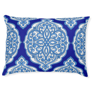 Luxury white-blue, Turkish ornament. Pet Bed