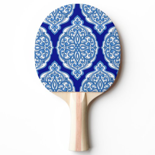 Luxury white-blue, Turkish ornament. Ping Pong Paddle