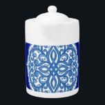Luxury white-blue, Turkish ornament. Teapot<br><div class="desc">White and blue luxury ornament seamless pattern. Traditional Turkish, Indian motifs. Great for fabric and textile, wallpaper, packaging or any desired idea. White and blue luxury ornament pattern with Turkish and Indian motifs. Luxurious white and blue ornament for a lavish feel. medallion, pattern, arabic, background, abstract, flower, texture, decor, wedding,...</div>