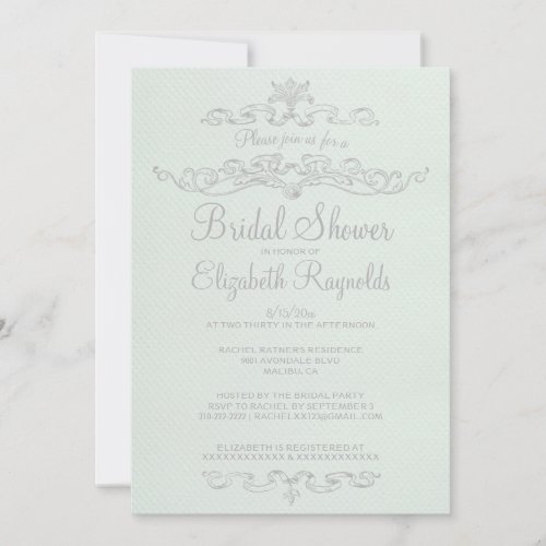 Luxury White Bridal Shower Invitations
